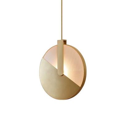 China Gold Bronze Round Shade Iron Pendant Lamp for European Project Hotel and Home Lighting for sale