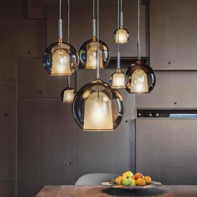 China Nordic Glass Ball Pendant Lights for Luxury Cafe Ceiling Indoor Lighting Chandelier for sale