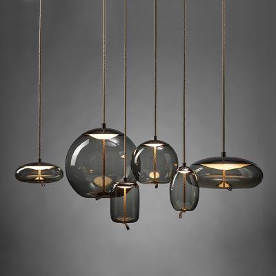 China Nordic Style Glass Pendant Light for Minimalist Bedroom Bedside Restaurant Chandelier for sale