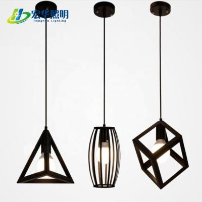 중국 Black Geometric Pendant Iron Cage Ceiling Lamp for Contemporary Interior Decor 판매용