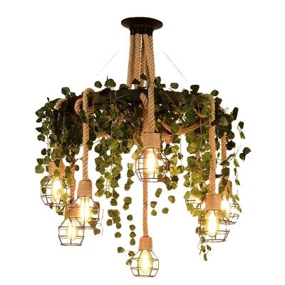 Chine Vintage Industrial Plants Chandelier with Decorative Flowers Wreathes and SMD Led Chip à vendre