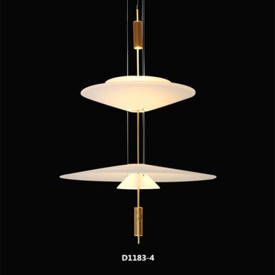 China Laser Printing JYLIGHTING Acrylic LED Pendant Lamp UFO Kitchen Chandeliers Modern Switch Control Room Bar Gold Aluminum Restaurant Black for sale