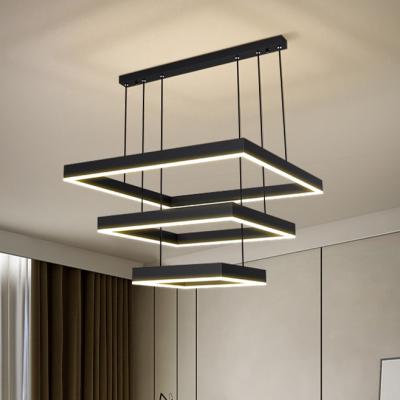 China Scandinavian Style Black Acrylic Chandelier for Living Room and Bedroom 3- Illuminated Area 15m2-30m2 for sale