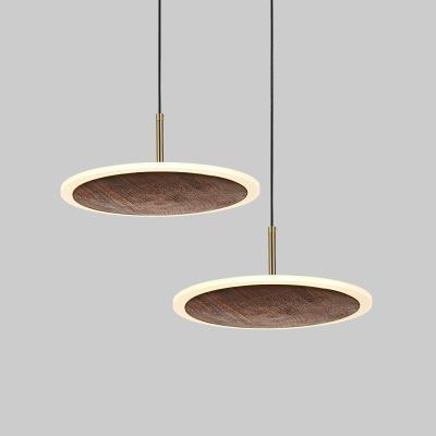 China Nordic Modern Wood Ceiling Pendant Light For Dining Table Grain Small Lamp On the Indoor Home 80 Color Rendering Index for sale