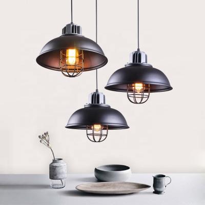 China 80 Ra Color Rendering Index Industrial Round Iron Lampshade Hanging Light for High Ceiling Chandeliers and Pendant Lights for sale