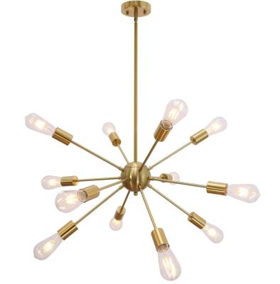 China Contemporary Sputnik 12 Mid-Century Brushed Brass Lights for Dining Room Kitchen and Fireplace 6000K Color Temperature à venda