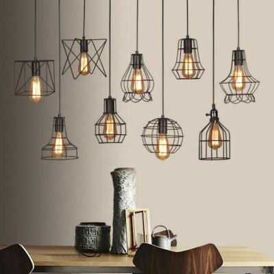 China NO Dimmer Support Iron Industrial Lighting Vintage Pendant Lamp Hanging Chandelier for Living Room Bedroom Ceiling Decor for sale