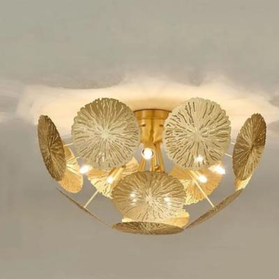 China Modern Bedroom Decorative Gold LED Ceiling Lamp with Copper Atmosphere and 3500K Warm White Light for sale