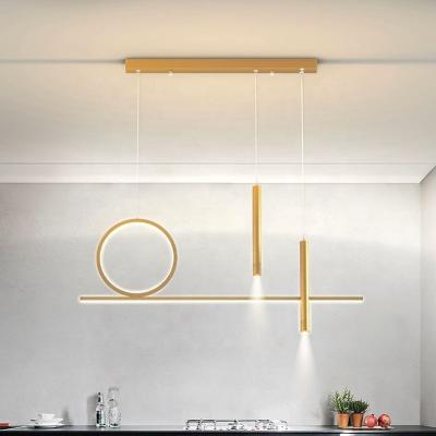 China Daylight Alert High Ceiling Living Room Chandelier with Modern Dining Room Kitchen LED Pendant Lamp in Gold Black Color for sale