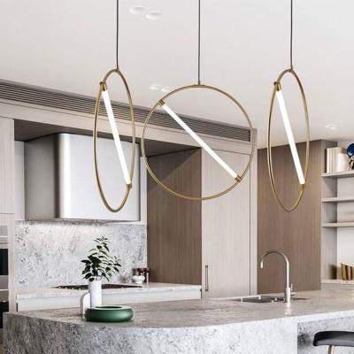 China LED Light Source Circle Chandelier for Designer Postmodern Window Lighting in Scandinavian Restaurant Bar Shop Front for sale