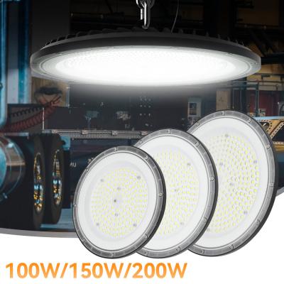 China 100W 200W IP65 Waterproof UFO Floodlight LED Industrial Lighting for Garage Gym Warehouse High Bay Lights Support Dimmer for sale