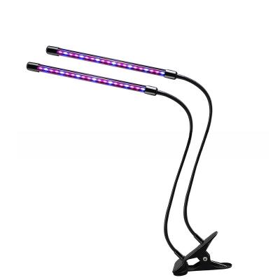 China Smart Garden LED Grow Light Double Head Clip with Full Spectrum Red Blue Lights and Adjustable Design for sale