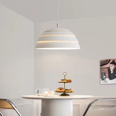 China Product Dimension 45 CM Simple Modern Designer Small Pendant Lights For Dining Table Bar and Kitchen White Semi-Circular Arc for sale