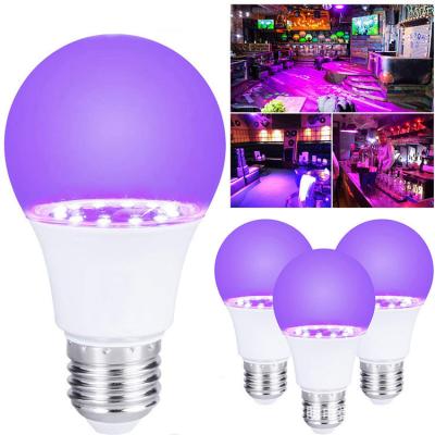 China 9W LED Ultraviolet Light E27 B22 A60 UV Blacklight Bulb Lamp with High CRI Ra 80-90 and Plastic Material for sale