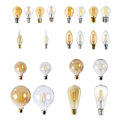 China IP20 Super Bright 4W E27 A60 C35T C37 G45 G80 G95 G125 ST64 LED Glass Filament Lamp Antique Edison Bulbs for Restaurants for sale