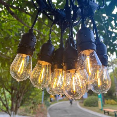 China 10m 15m 48ft Festoon Patio Outdoor Energy Saving Globe String Lights with 30000 Hour Working Lifetime S14 LED Bulbs for sale