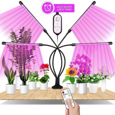 China Four-Head Succulent White Blue Plant Growth LED Grow Light with USB Adjustable Timed Dimming and 148lm/w Efficiency for sale