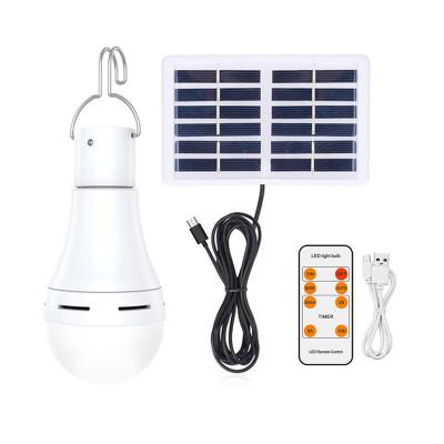 Κίνα Remote Timer Solar Powered LED Bulb Light for Outdoor Rechargeable Lighting Sensor in Room Tent Chicken Coop Camping προς πώληση