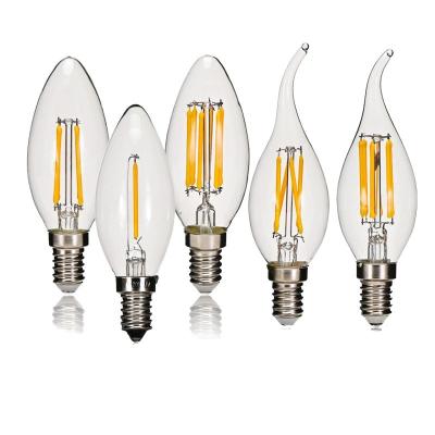 China Manual Button E14 LED Filament Antique Incandescent Light Bulb Warm Yellow Edison Candle for 3kg Weight Switch Mode for sale