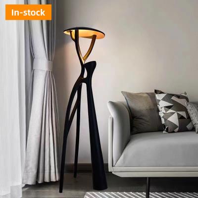 중국 LED Lighting Living Room Porch Hotel Lobby Modern Decoration Man Holding Abstract Figure Sculpture Floor Lamp 판매용