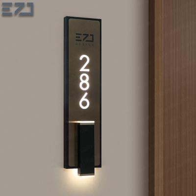 China Long Lifespan Luminous Numbers Luxury Residential Apartment Building Room Wayfinding Directional Door Signs from EZD Design for sale