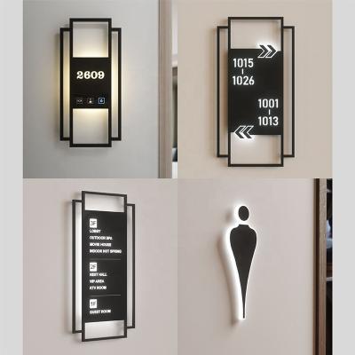 Cina Ezd Customized Hotel Do not disturb button Door Plates Number Apartment hotel room number sign maker Lighted led Plaque Sign in vendita