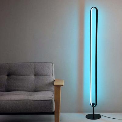 China Highly Translucent Acrylic Remote Control Modern Aluminum RGB Corner Floor Lamp for Hotel in Living Room or Bedroom for sale