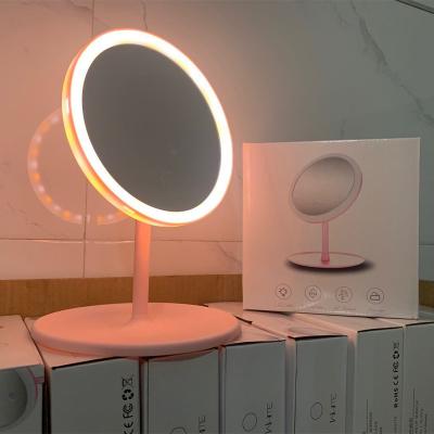 China Random Color OEM Rechargeable Mini10X Magnifying Led Lighted Small Makeup Vanity Cute Pocket Light Hand Mirrors Glitter Cosmetic For Travel Te koop