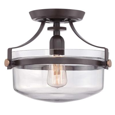 China Europe America Africa Asia Oceania Popular Market LED Ceiling Light with Brushed Nickel Steel Fixture and Glass Shade for sale