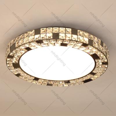 China Modern Crystal Ring Aluminum Chandelier Lighting Lamp Led Lights For Villa Lobby Hall Hanging Clear Led chip smd 2024 for sale