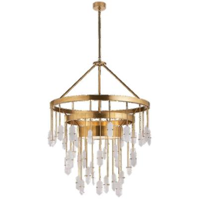 Cina Halcyon Large Three Tier Grand Chandelier Alabaster Luxurious Crystal Ceiling Lamp for Bedroom Living and Dining in vendita