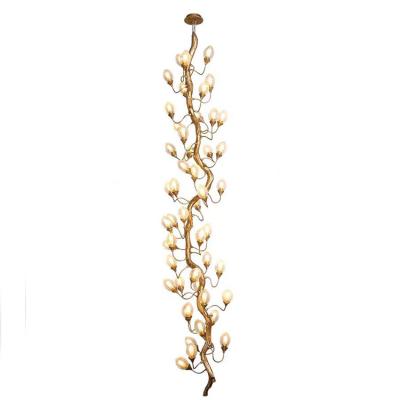 China Modern Brass Chandelier branches with crystals Gold Fruit Tree Ceiling Lamp for sale