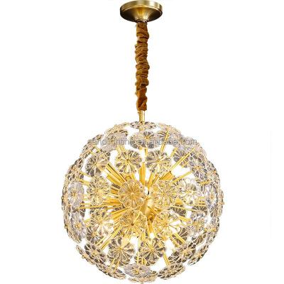 China Kitchen Residential Modern Nordic Sputnik V Chandelier 60lm/w Lamp and Golden Round Glass Ball for Children's Room à venda