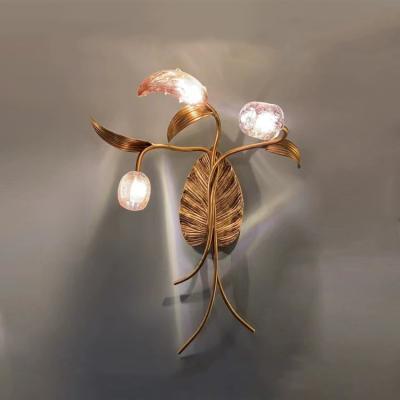 China Contemporary Copper Wall Sconce Bionic Branch Lamp for Bedroom and Living Room Decoration for sale