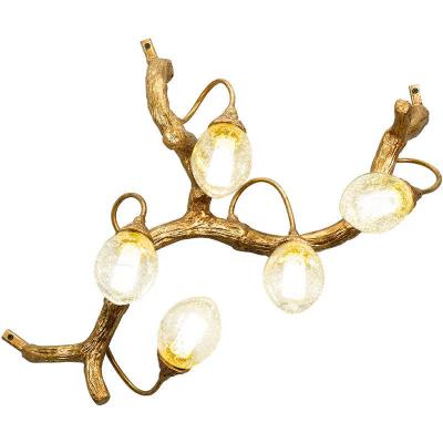 China Luxury Copper Branch Wall Sconce LED Crystal Lamp for Vintage Retro Design lighting for sale