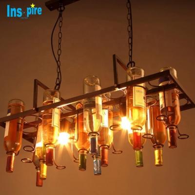 China 2- Retro Industrial Bottle Lamp Wine Cafe Bar Decorative Pendant Chandelier with SMD Led Chip and Sophisticated Style for sale