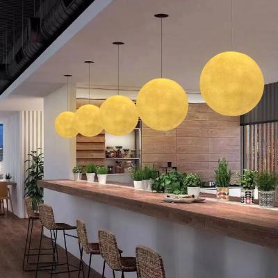 China Lámparas de luna de fibra Decoración de mesa de comedor a prueba de agua para restaurantes Lámpara de ambiente para paisajes en centros comerciales D30-D35-D40cm Dimmer de soporte en venta