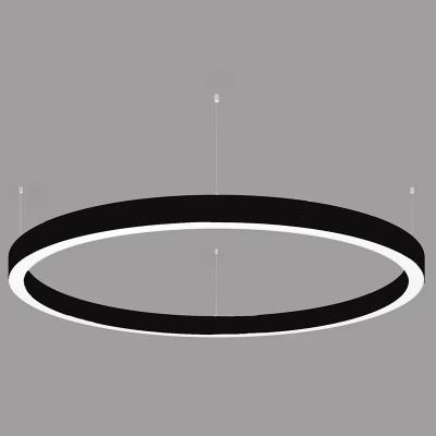 China 200 300 Office Restaurant Lighting Dali Dimming Aluminum Housing Circle Ring Led Pendant Linear Light for Indoor Office for sale