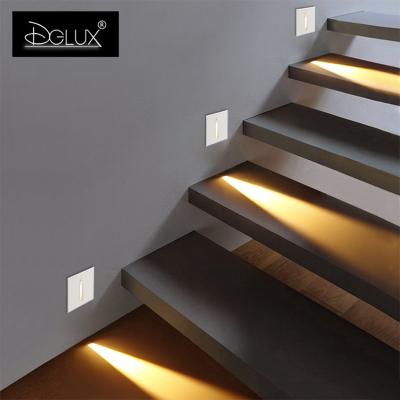 China DGLUX Led Stair Light Step Sensor Outdoor Waterproof Aluminum Floor Lamp Indoor Modern Embedded Corner Wall Lighting zu verkaufen