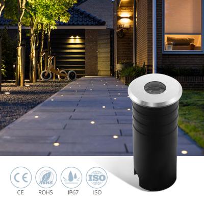 China Project Installation IP67 Waterproof Recessed Mini 1W LED Inground Light Outdoor12V 24VDC Low Voltage Floor Deck Lighting Buried Underground Lights for sale