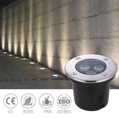 China Outdoor IP67 68 Waterproof 24V/12V Landscape 100mm 130 3W LED Underground Lights for Adjustable Concrete Deck Inground for sale