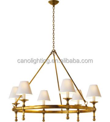 China 360° Beam Angle LED Chandelier in Unlacquered Brass for Empire Home Decor Living Room for sale