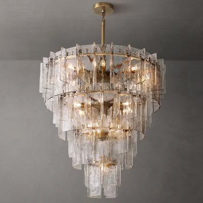 China 40kg Product Weight Luxury Large Glass Crystal Chandelier Hanging Pendant Lights for Hotel Lobby Interior for sale