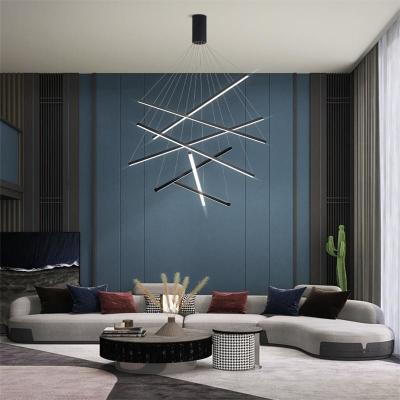 China 2022 Home Interior Design Lighting Solutions Project Installation Service with Modern Iron Black Pendant and SMD Led for sale