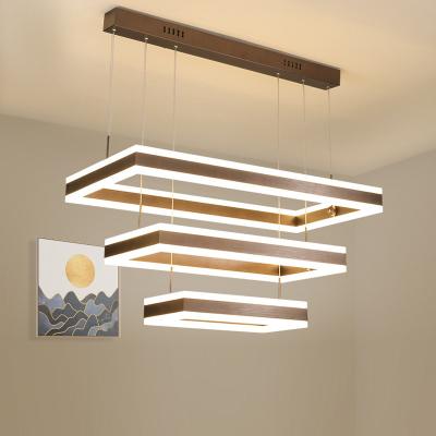 China 20000 Hours Lifespan Adjustable Three Ring Modern Square LED Hanging Light Pendant for Energy Saving Lighting Decorative for sale