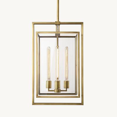 China American Modern Industrial Brass Metal Glass Hanging Light Lamp Luminous Efficiency lm/w 100 for Living Room and Wedding for sale