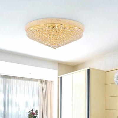 China Flush Mount Steel Decoration Ceiling Light Luxury Crystal Chandelier for Hotel Villa Stylish Design for sale