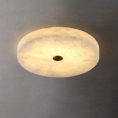 China Round LED Alabaster Modern French Copper Ceiling Light for Living Room Balcony Aisle Dining Island Other Indoor Lighting for sale