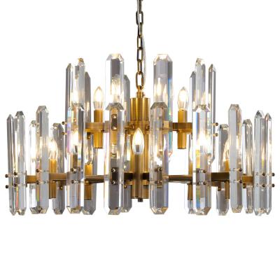 China AC 85-265V Input Voltage Modern Antique Brass Copper Chandeliers for Staircase Lighting Solutions for sale