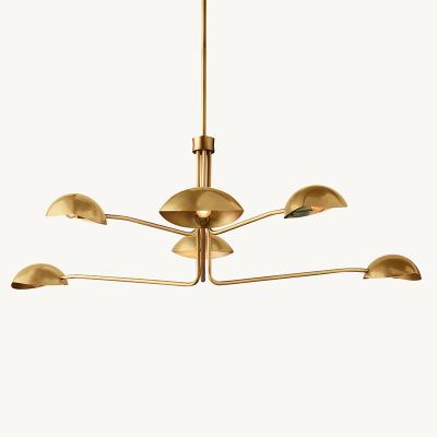 중국 80 CRI Modern Brass Gold Villa Hanging Pendant Light Steel Lamp Design for Dining Room Living Chandelier 5kg Product Weight 판매용